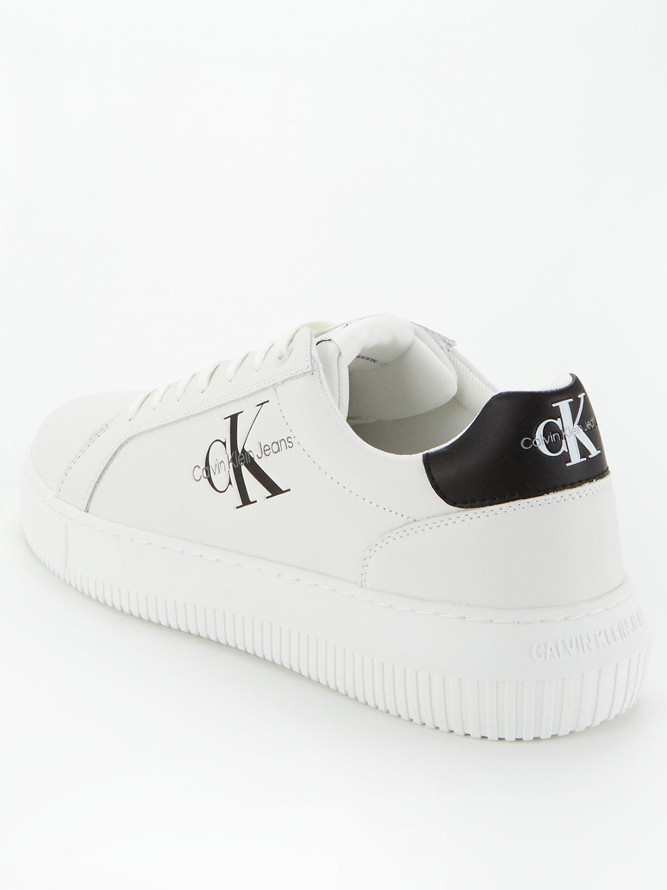 Image 3 of 6 of Calvin Klein Jeans Chunky Cupsole Mono Lth Trainers - White/Black