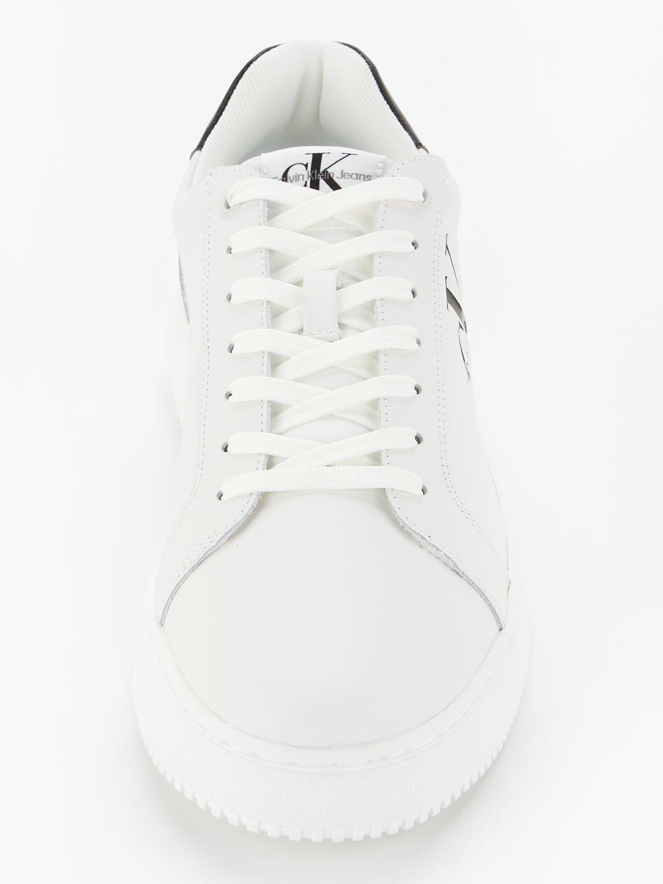 Image 4 of 6 of Calvin Klein Jeans Chunky Cupsole Mono Lth Trainers - White/Black