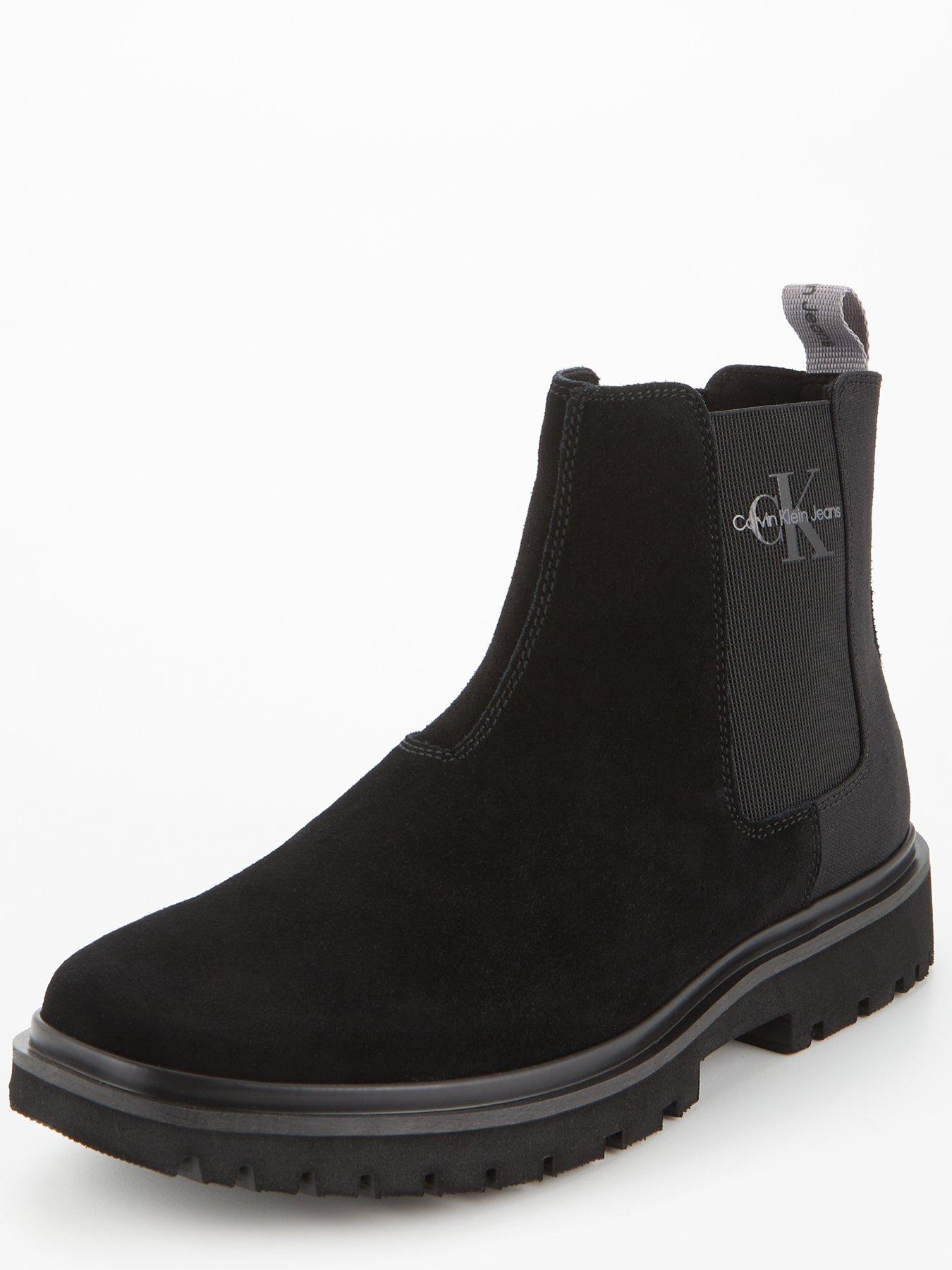 Calvin klein black sales suede boots