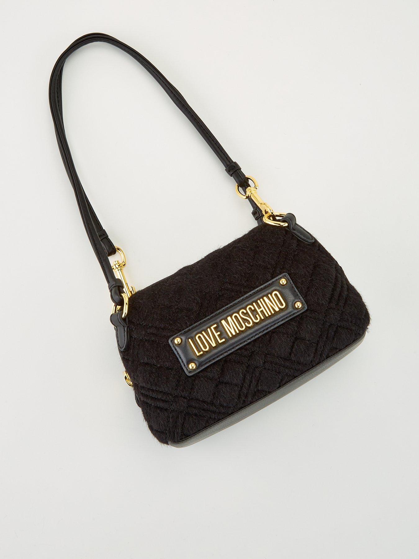 Pony Skin Effect Shoulder Bag Black