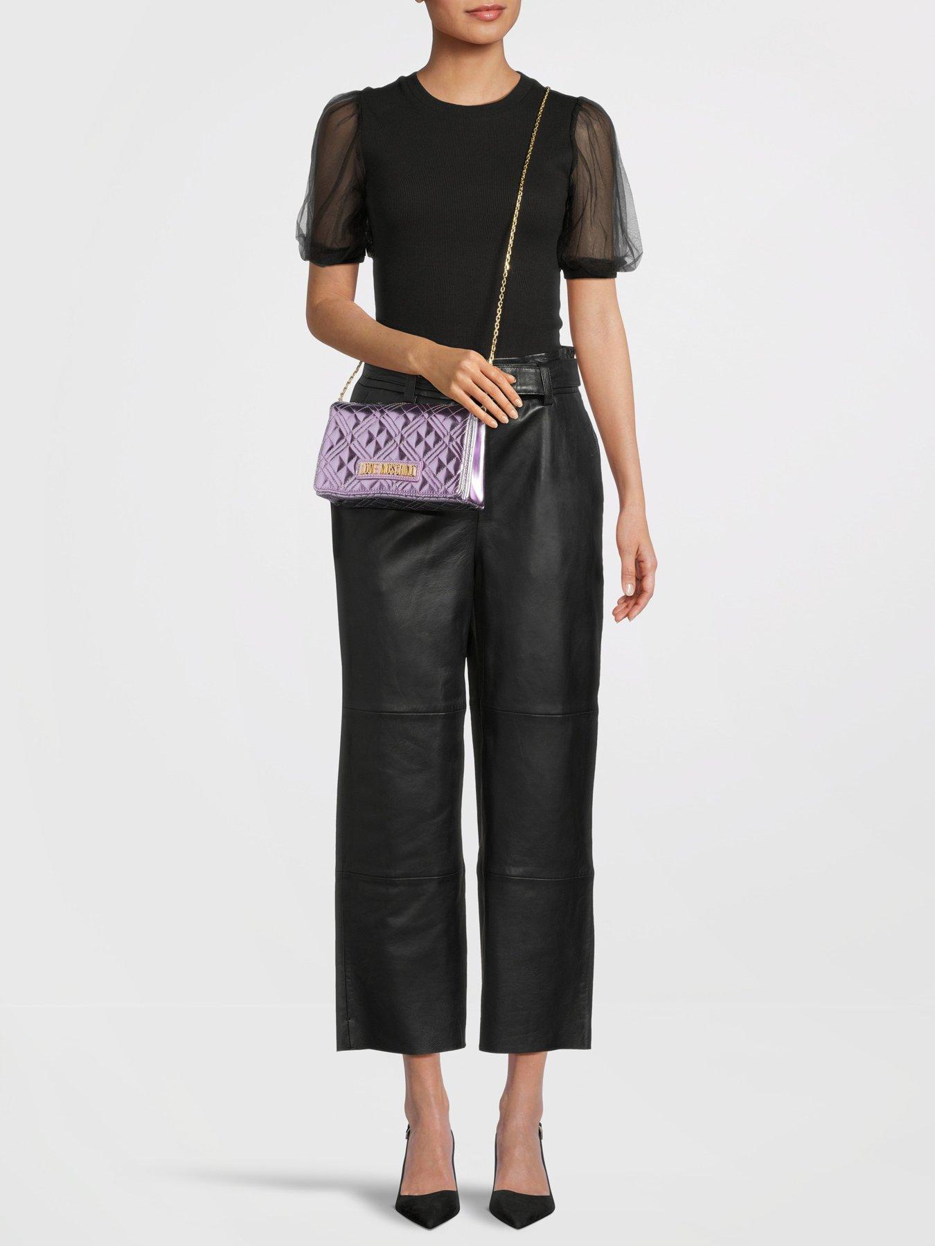 LOVE MOSCHINO Small Quilted CrossBody Bag Lilac very.co.uk