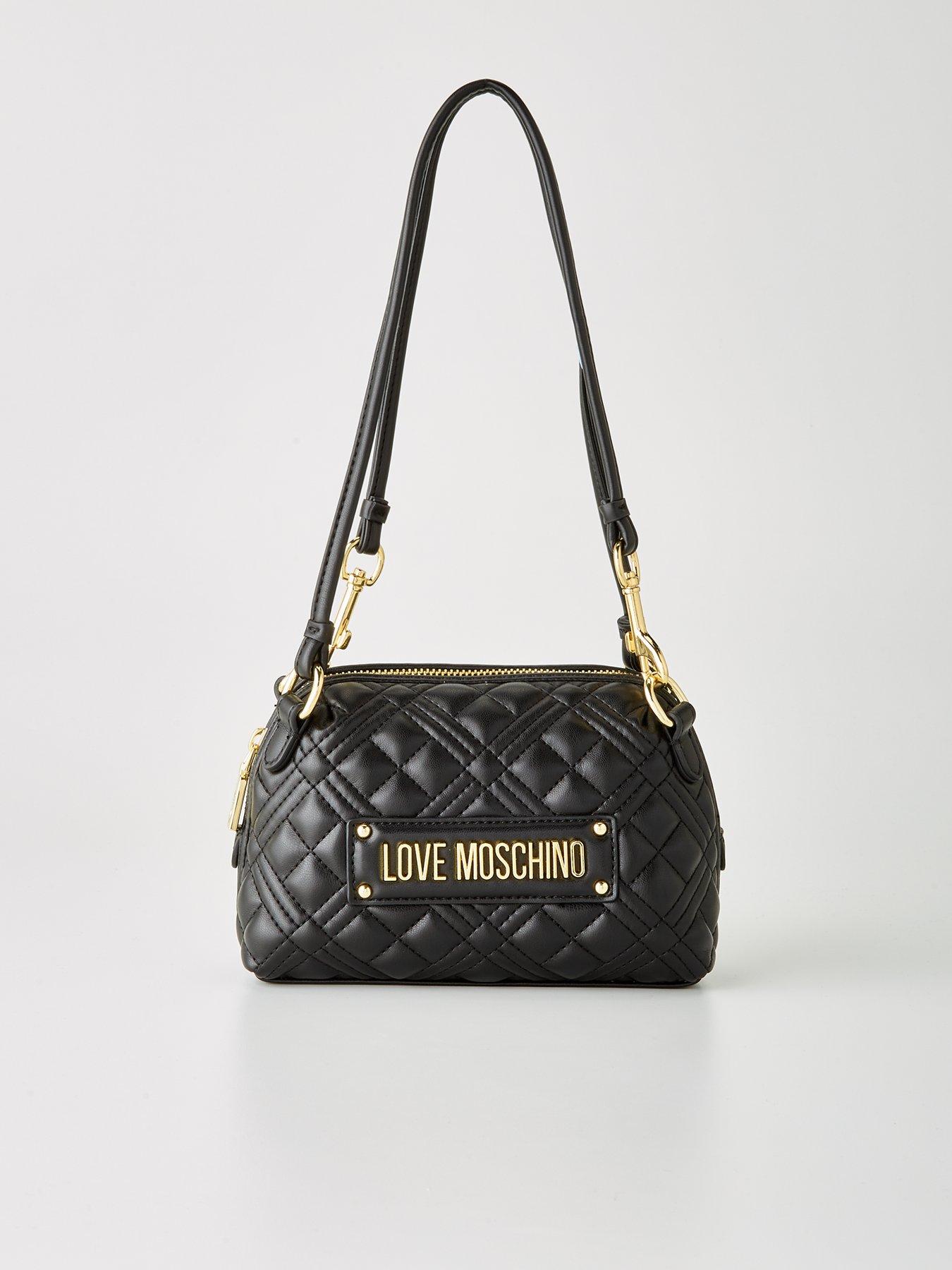 Love moschino black hot sale leather bag