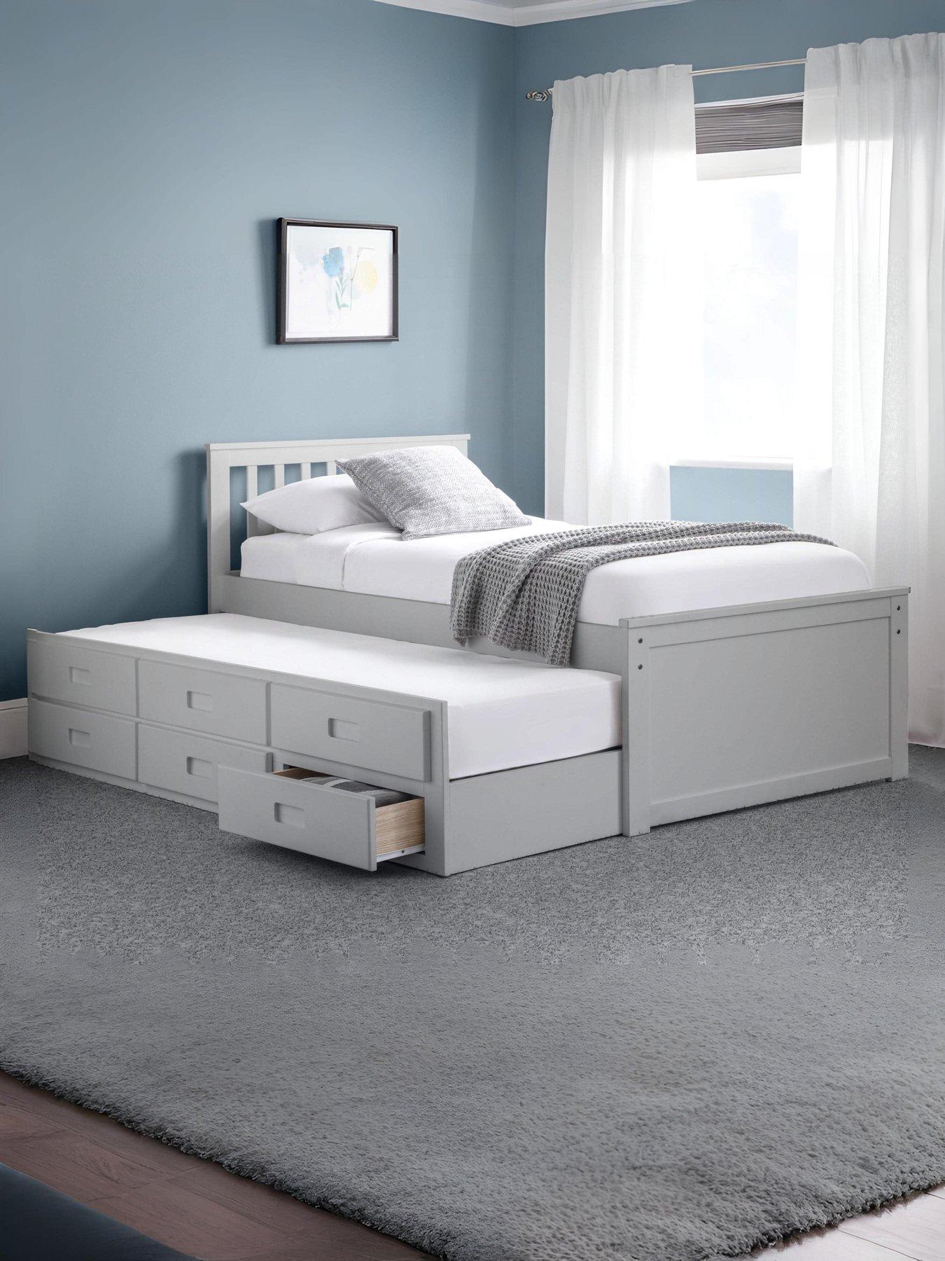 Julian Bowen Maise Children's Bed with Pull Out Guest Bed and Drawers - Grey