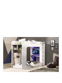 Product photograph of Julian Bowen Impact Gaming Bunk Bed - White from very.co.uk