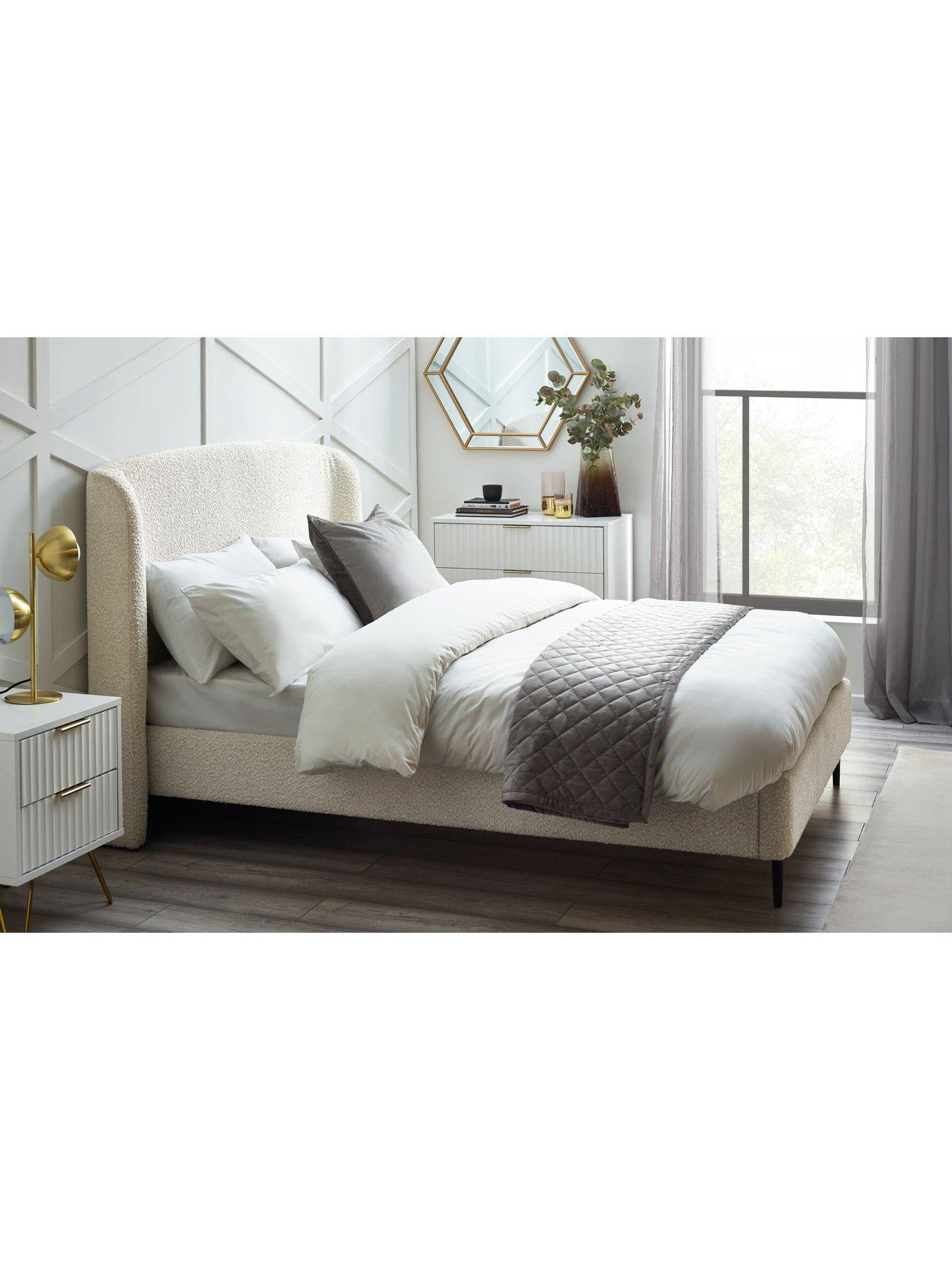 Product photograph of Julian Bowen Eden Boucle Double Bed - 135cm - Double from very.co.uk