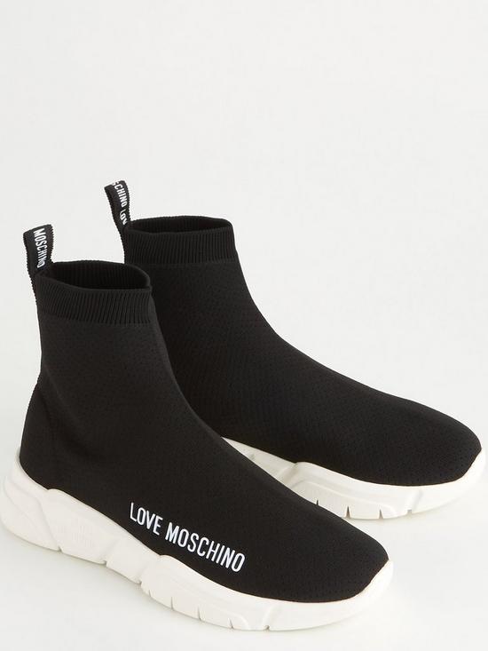 stillFront image of love-moschino-knitted-sock-boots-black
