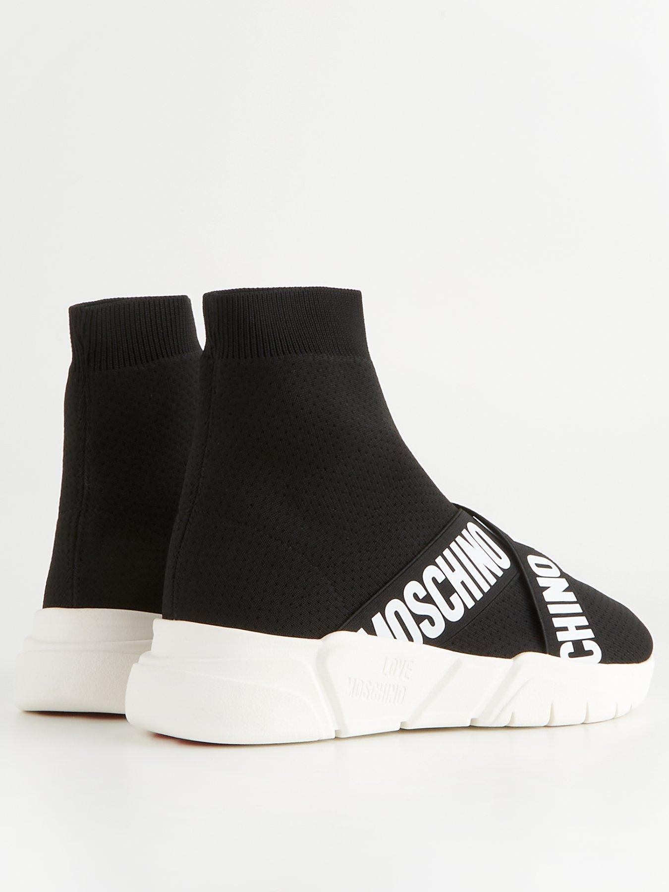  Love Moschino Running Knit Sock Womens Black Sneakers-UK 5 /  EU 38