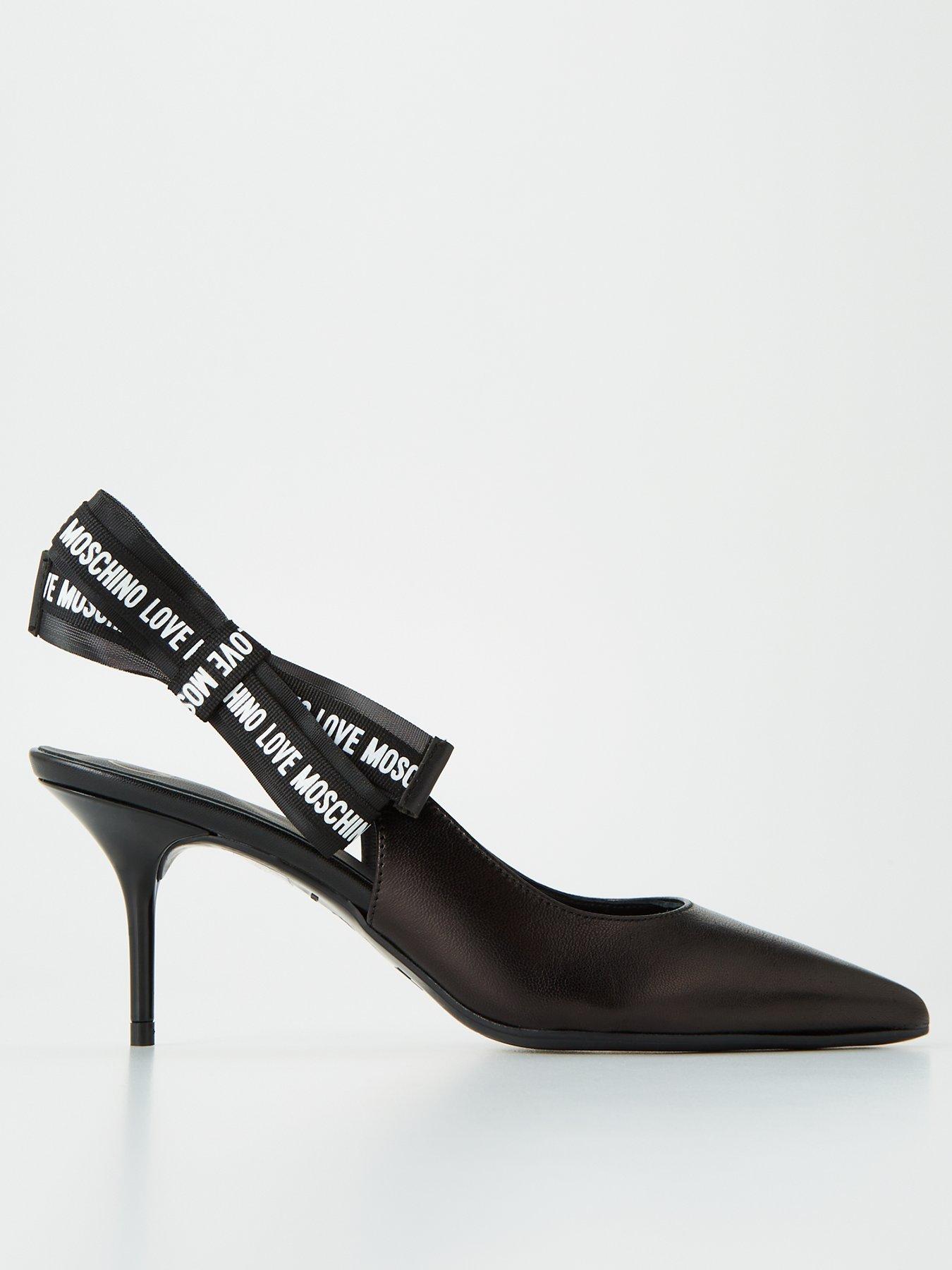 LOVE MOSCHINO Love Bow Heeled Sling Backs Black very