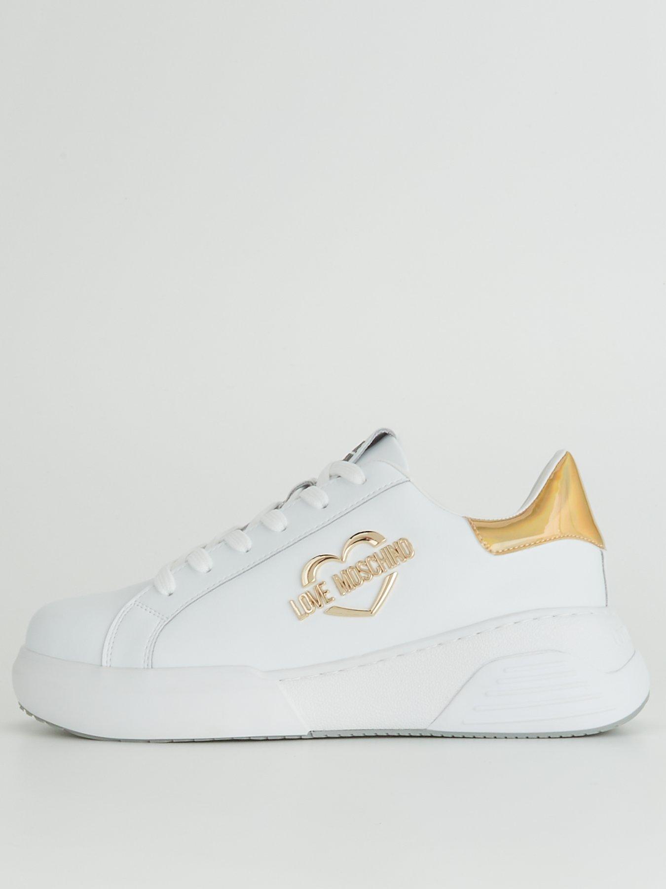 Love Moschino cup sole sneakers with heart in white