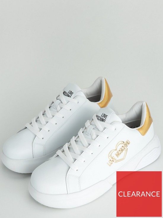 stillFront image of love-moschino-chunky-heart-trainers-whitegold