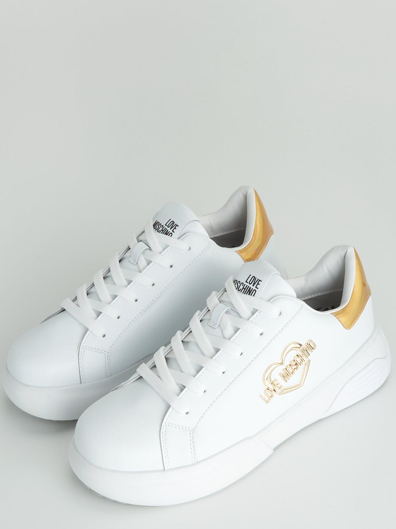 Love Moschino cup sole sneakers with heart in white