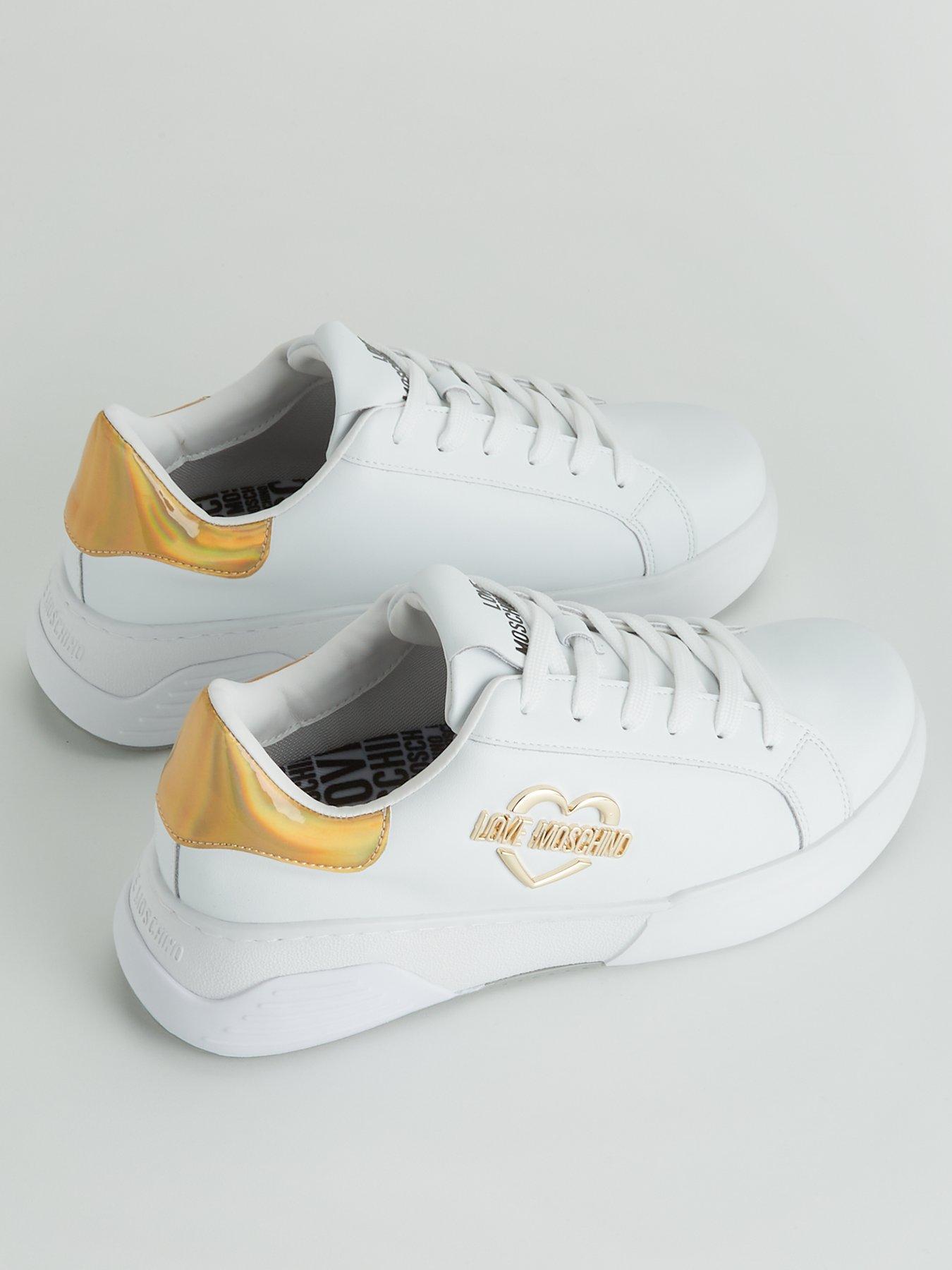 LOVE MOSCHINO Chunky Heart Trainers - White/Gold