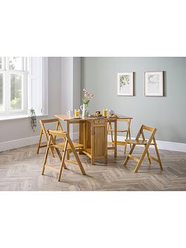 Product photograph of Julian Bowen Savoy 150 Cm Folding Dining Table 4 Chairs Set from very.co.uk