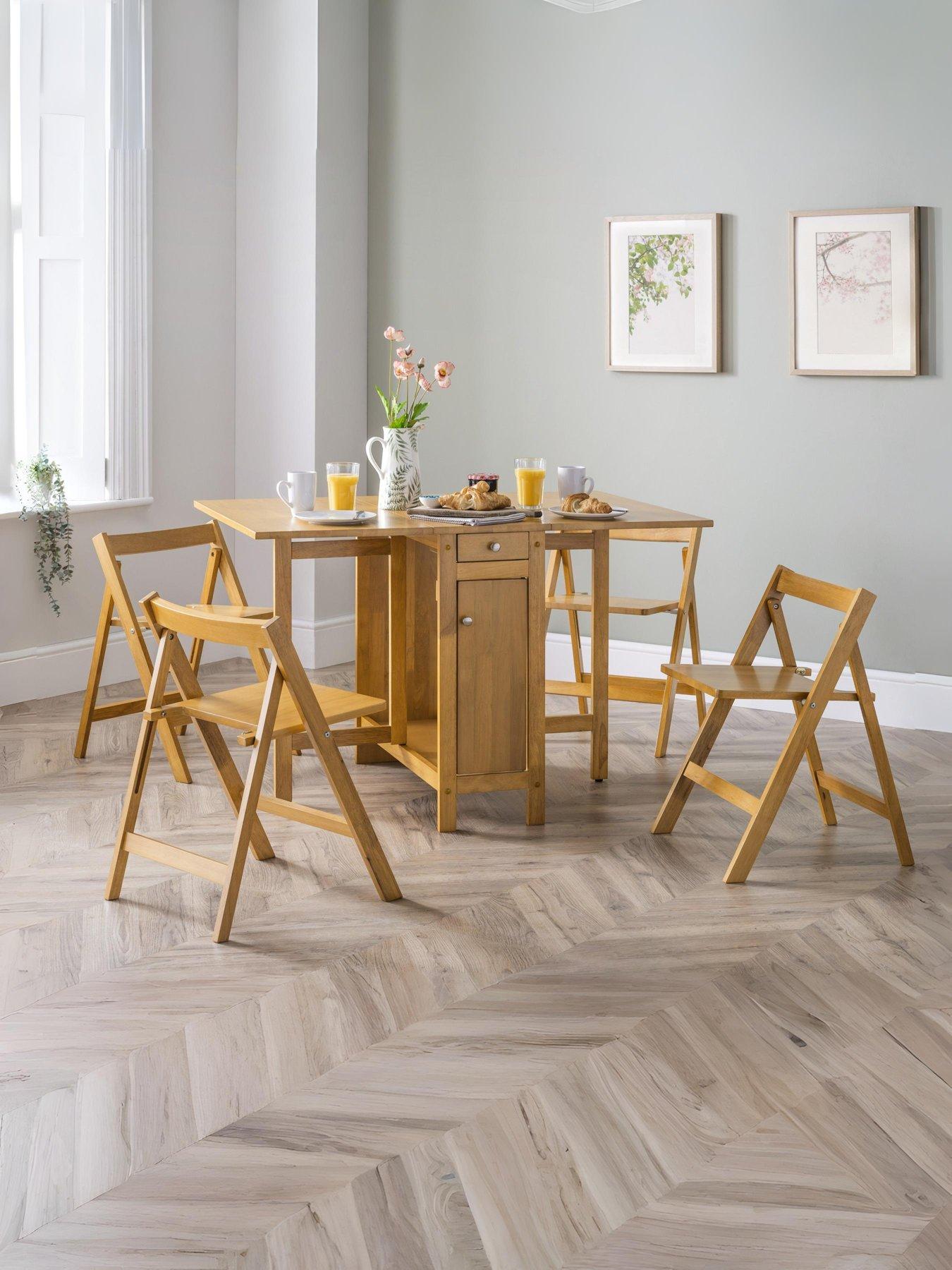 Julian Bowen Savoy 150 cm Folding Dining Table + 4 Chairs Set