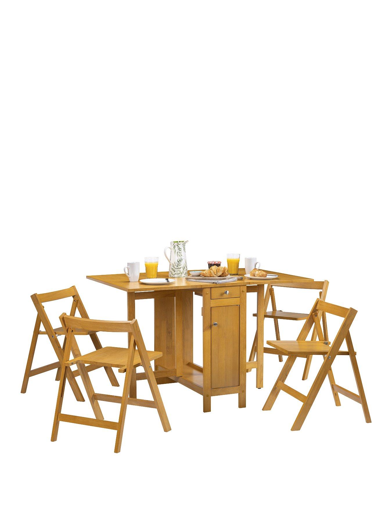 Julian Bowen Savoy 150 cm Folding Dining Table + 4 Chairs Set very.co.uk