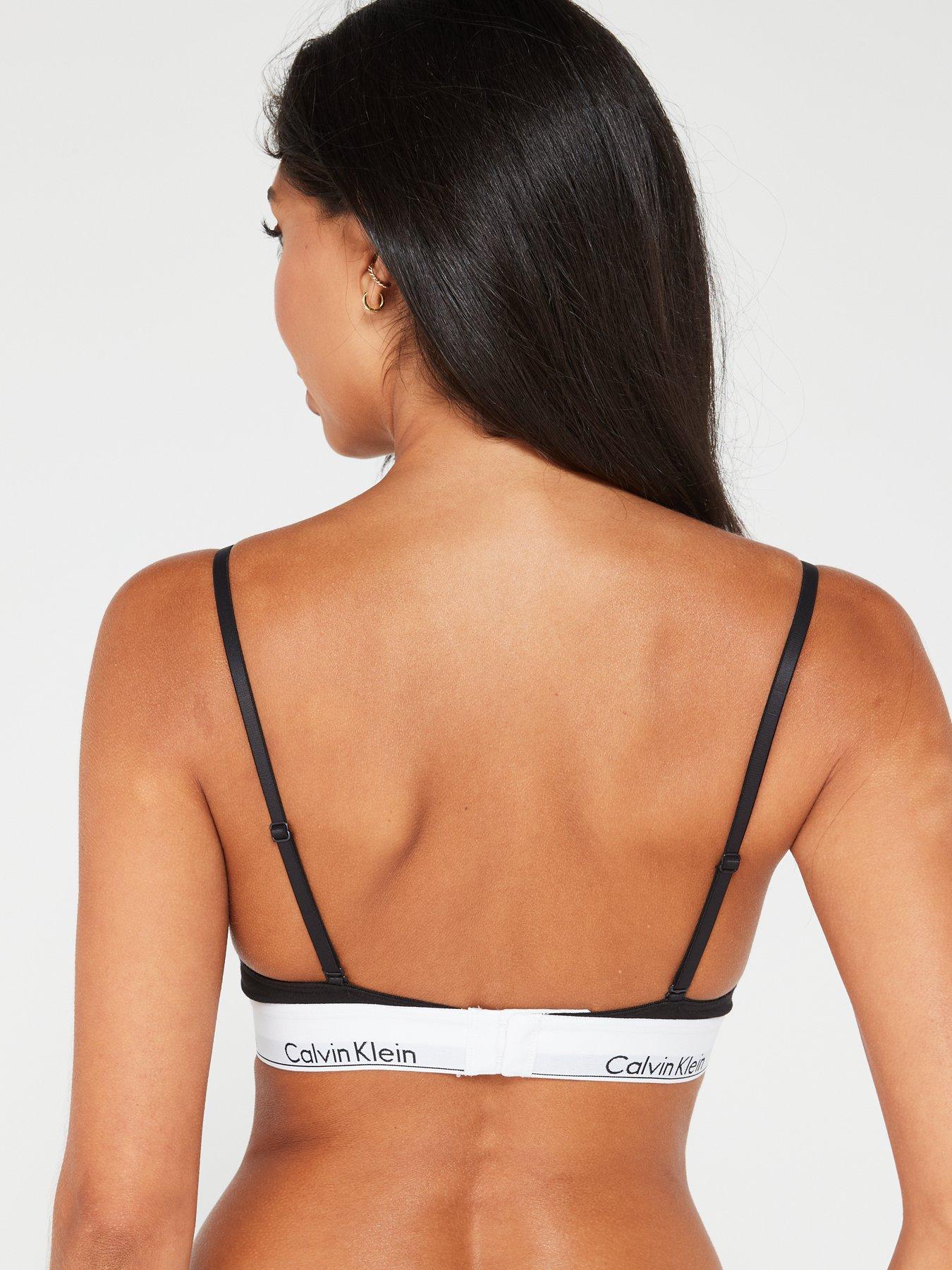 Calvin Klein Women's Triangle Unlined Bra, Black 001, Medium: Buy
