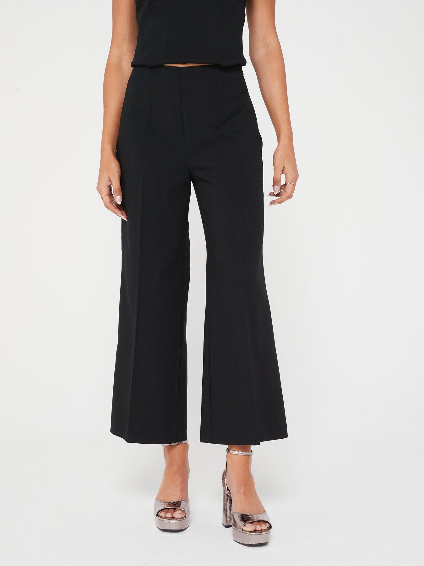 Womens black best sale ankle grazer trousers