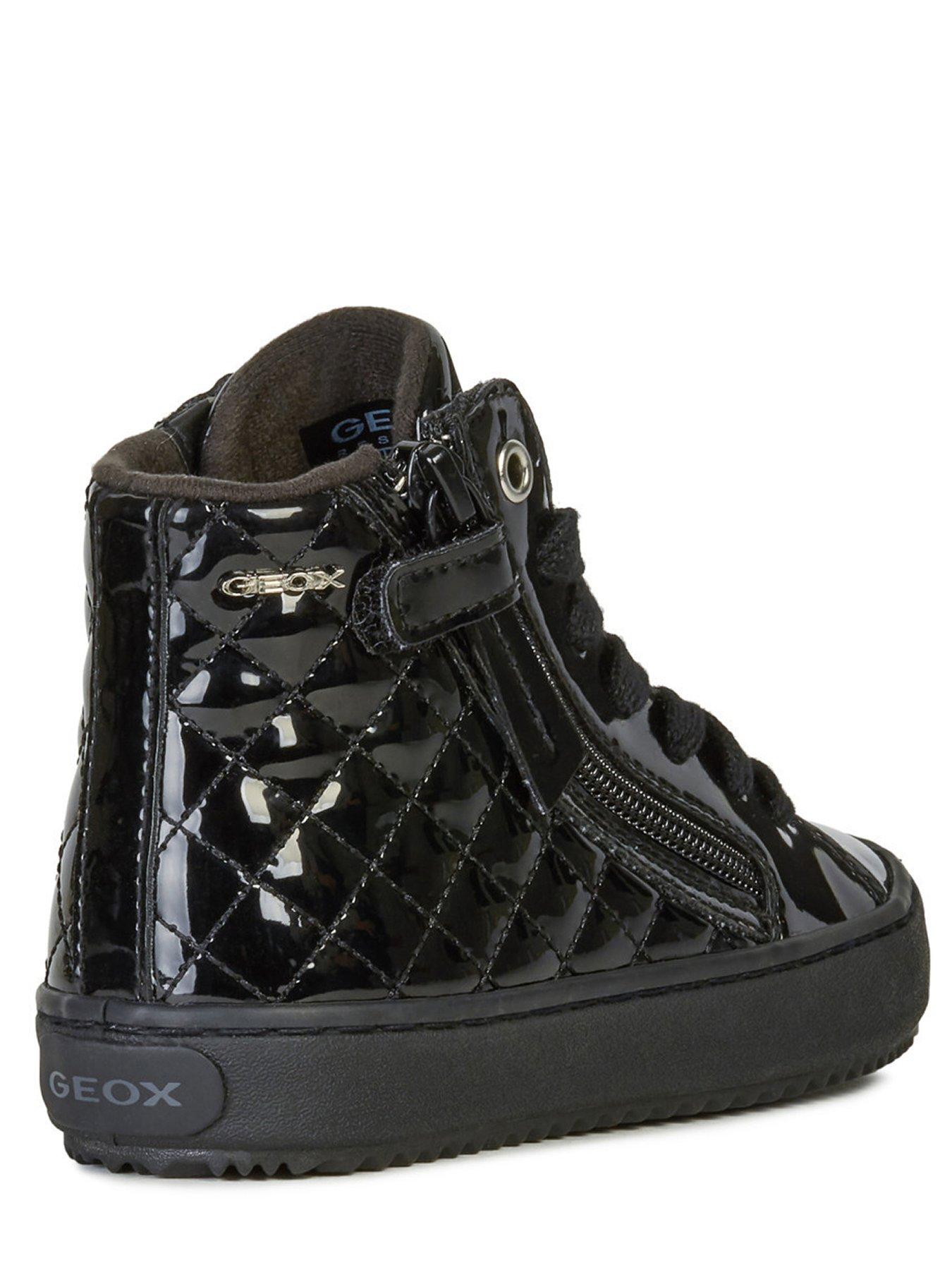 Image 4 of 4 of Geox Girls Kalispera Lace Up Patent High Top School Shoe