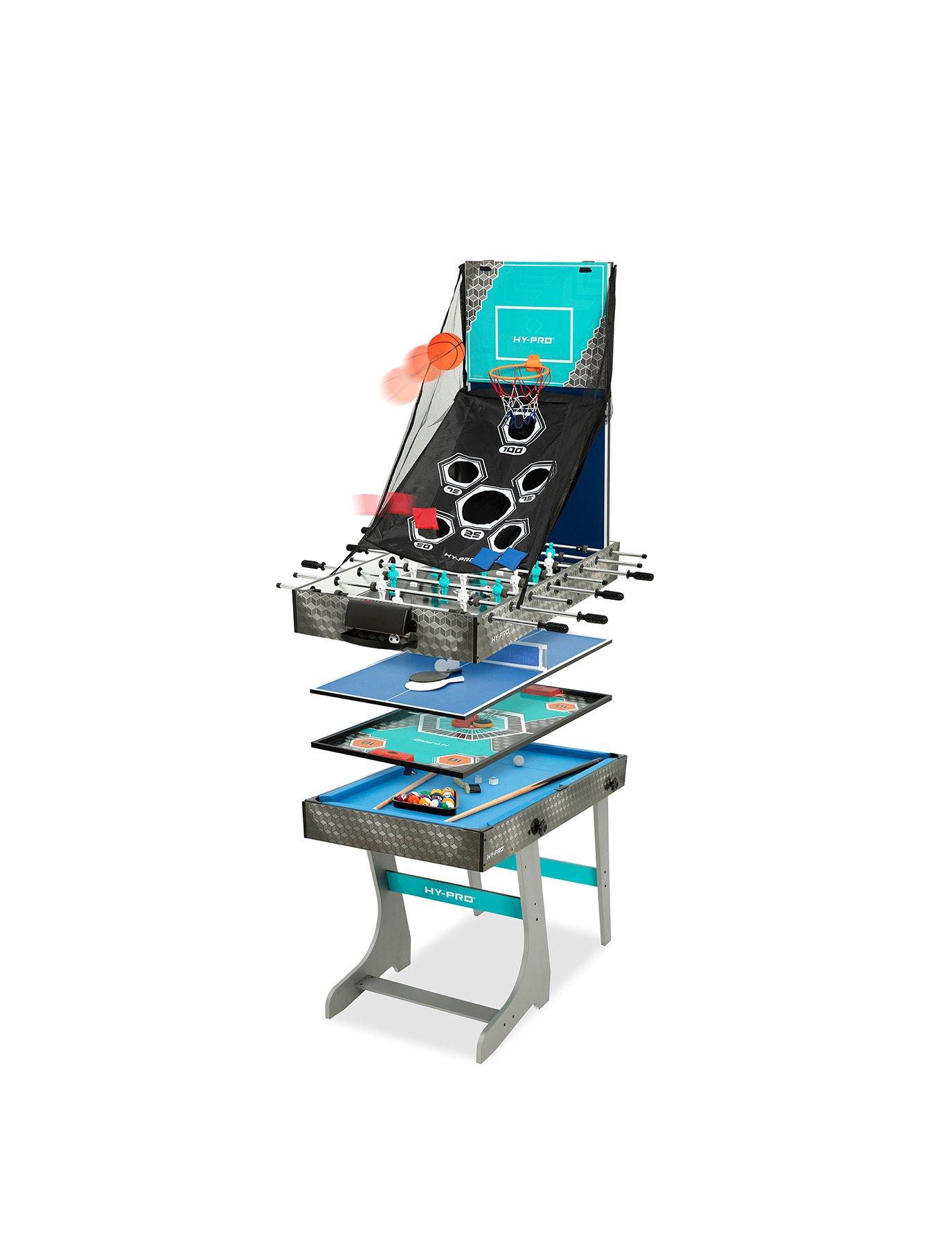 Hy-Pro 4ft 8-in-1 Multi Game Table (Pool /Football / Power Puck Hockey / TT /basketball /Bean Bag Toss/ Magnet Dart/Archery)