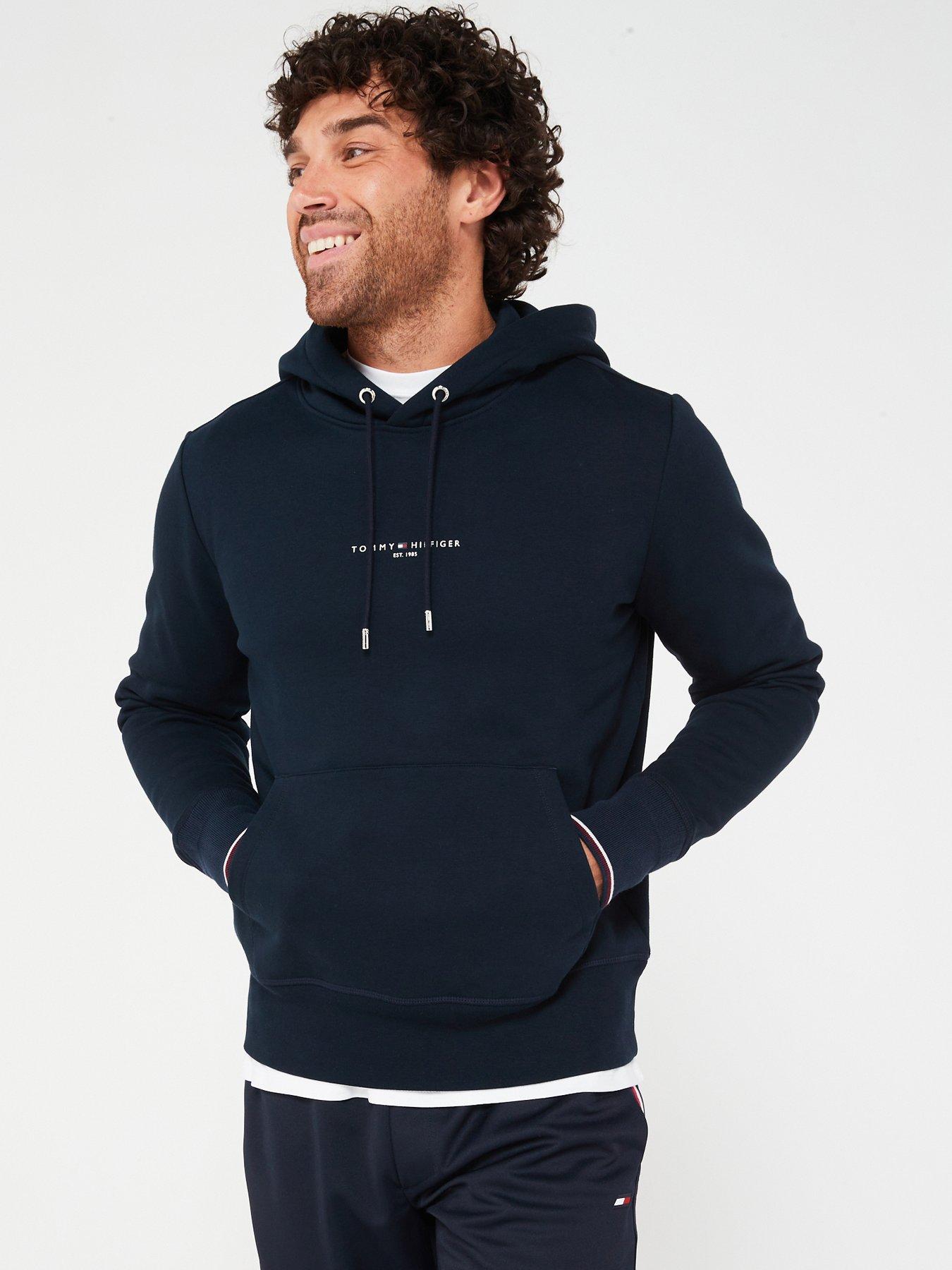 undefined Tommy Logo Tipped Hoodie - Navy