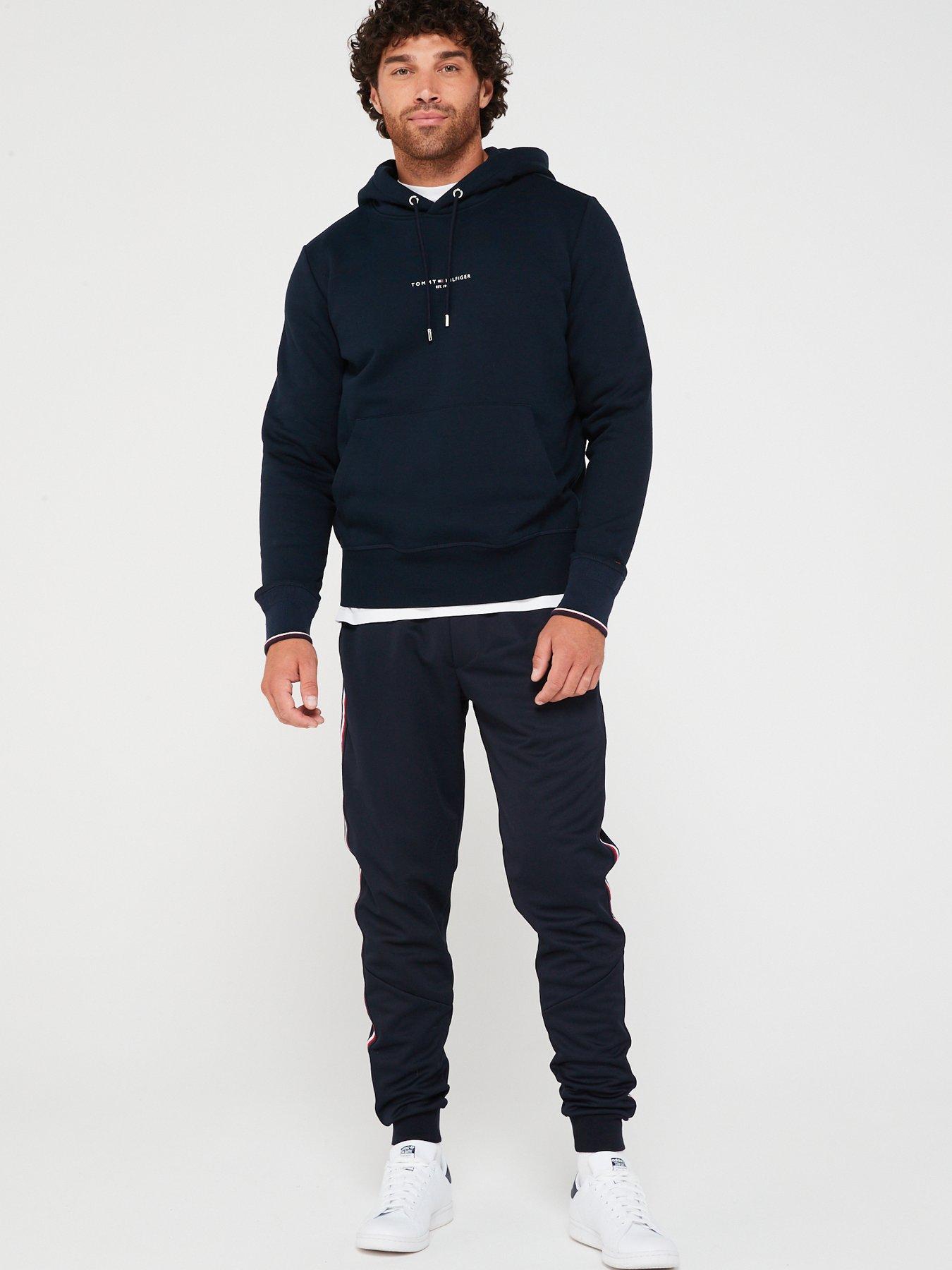 Image 3 of 4 of Tommy Hilfiger Tommy Logo Tipped Hoodie - Navy