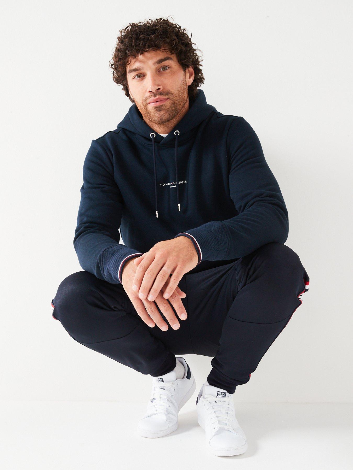 Image 4 of 4 of Tommy Hilfiger Tommy Logo Tipped Hoodie - Navy