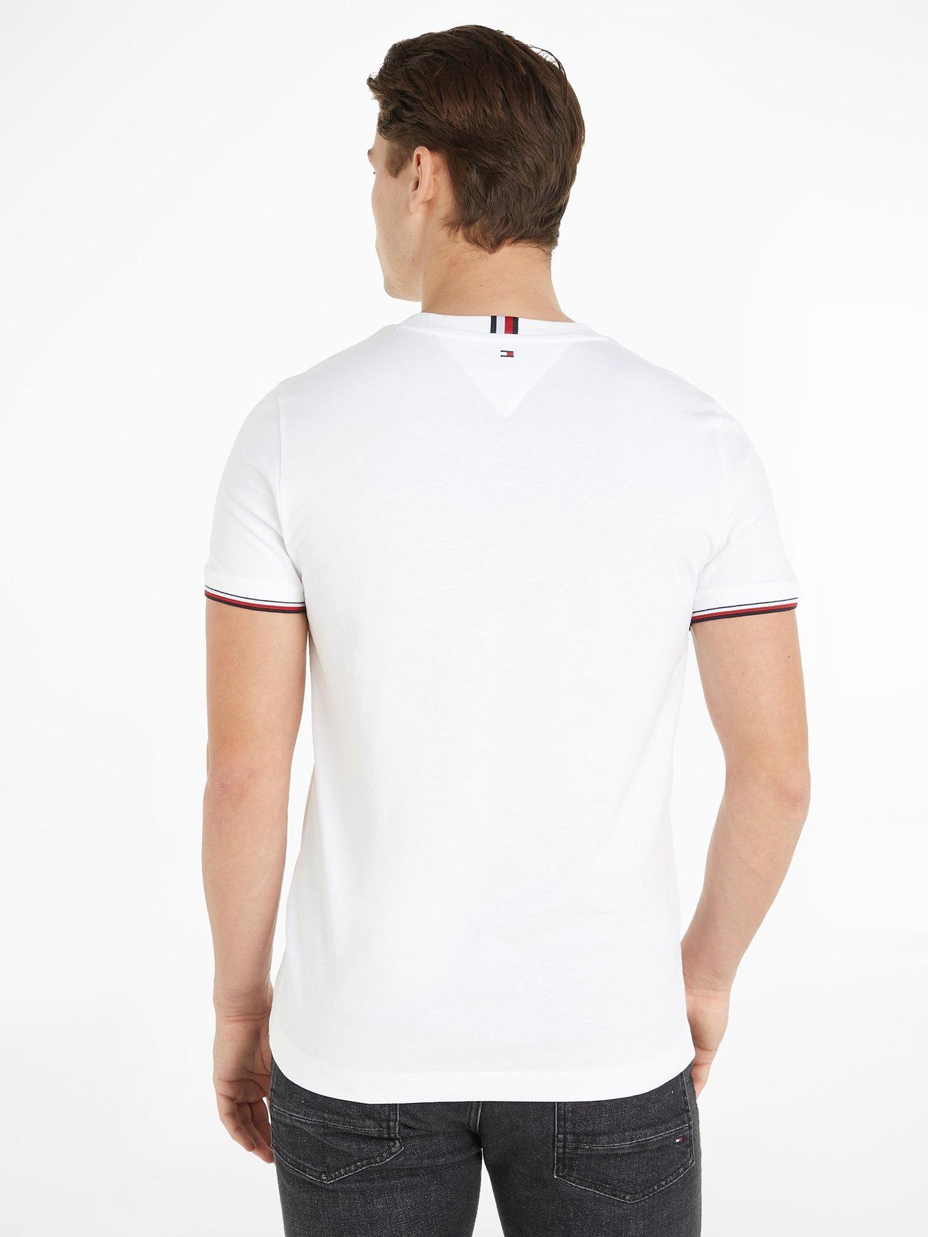 Image 2 of 5 of Tommy Hilfiger Logo Tipped T-Shirt - White