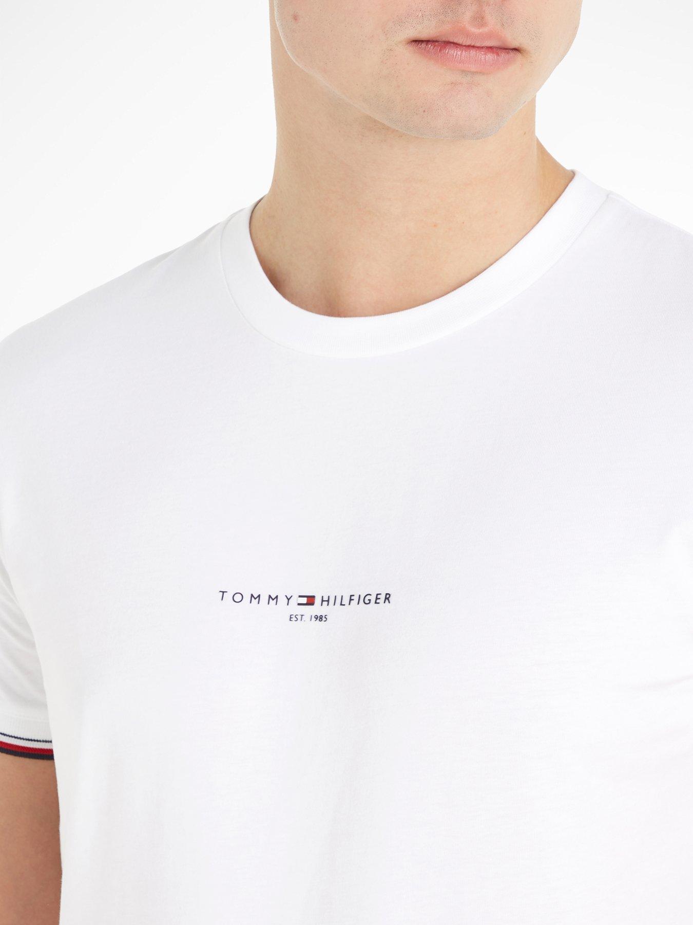 Image 3 of 5 of Tommy Hilfiger Logo Tipped T-Shirt - White