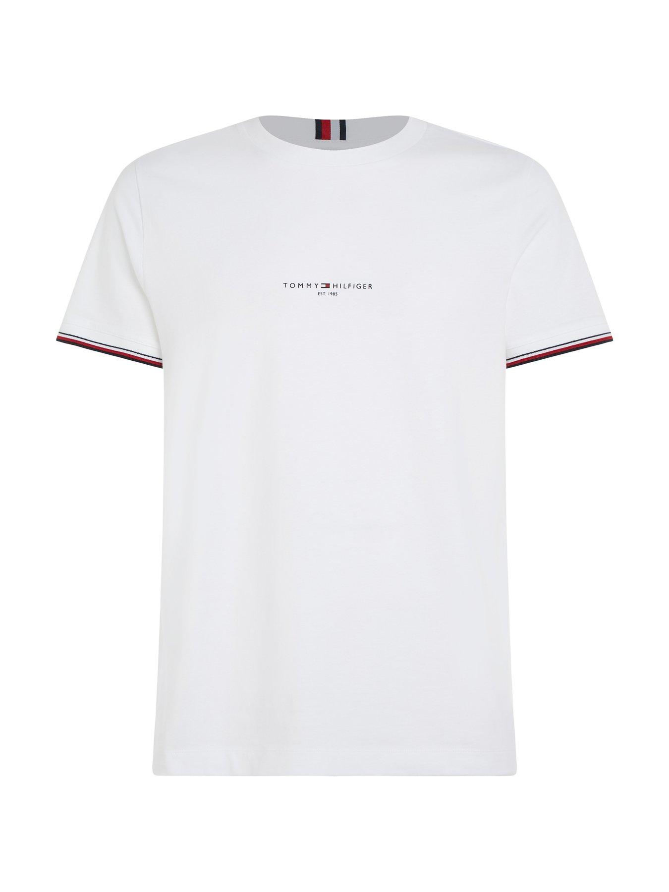 Image 4 of 5 of Tommy Hilfiger Logo Tipped T-Shirt - White