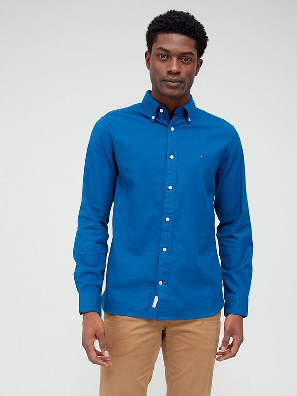 Tommy Hilfiger Flex Brushed Twill Regular Fit Shirt - Blue