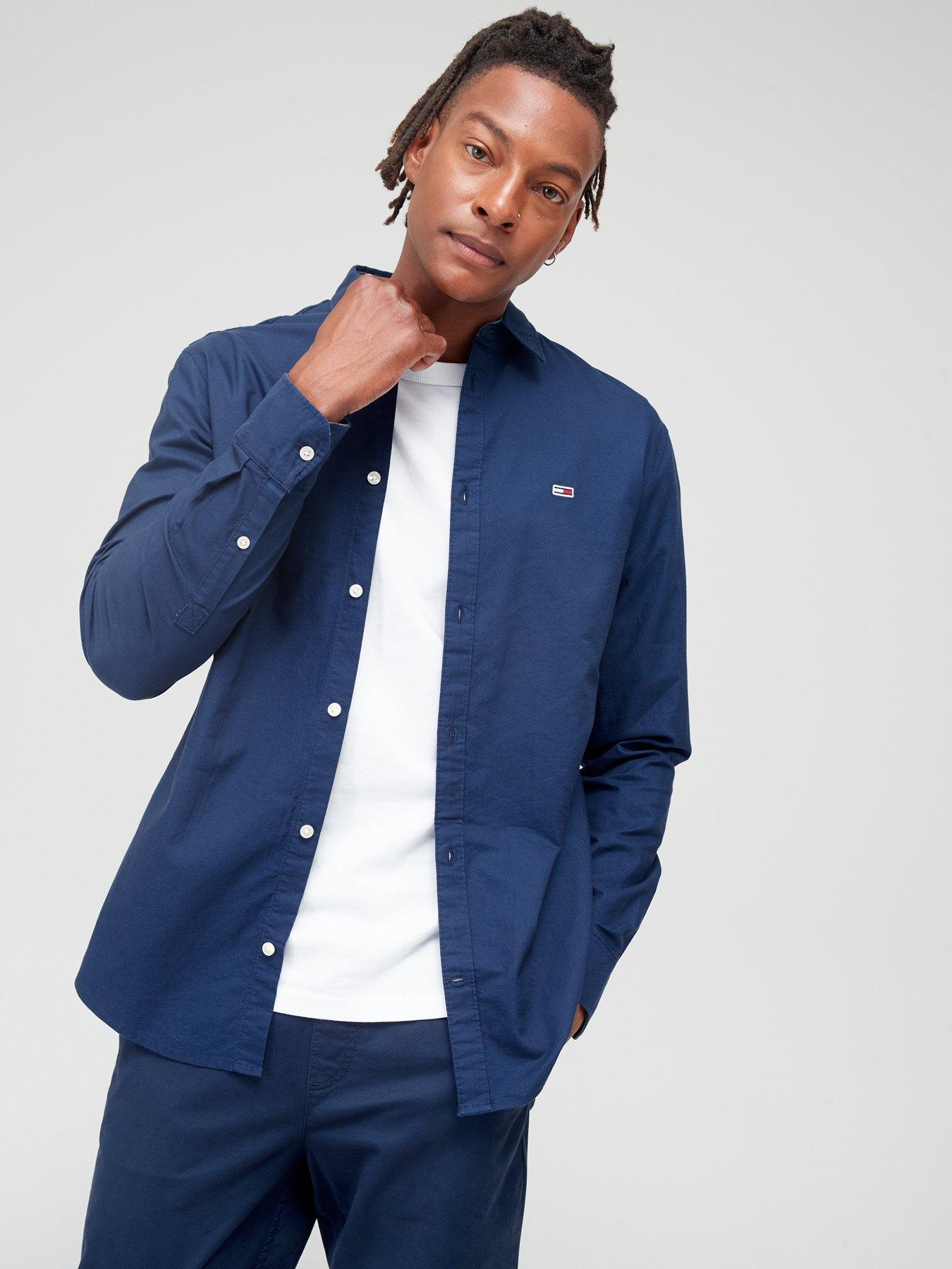 Tommy Jeans Classic Oxford Shirt - Navy | very.co.uk