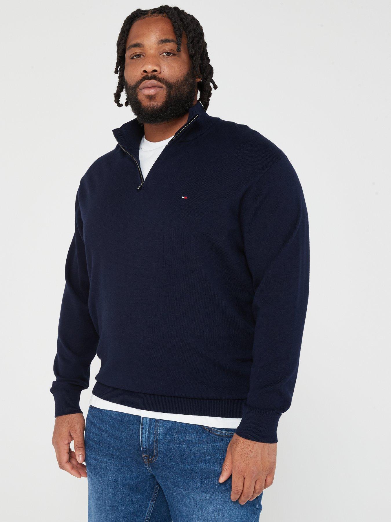 Tommy Hilfiger Cashmere Half Zip Mock Knit Jumper Navy very