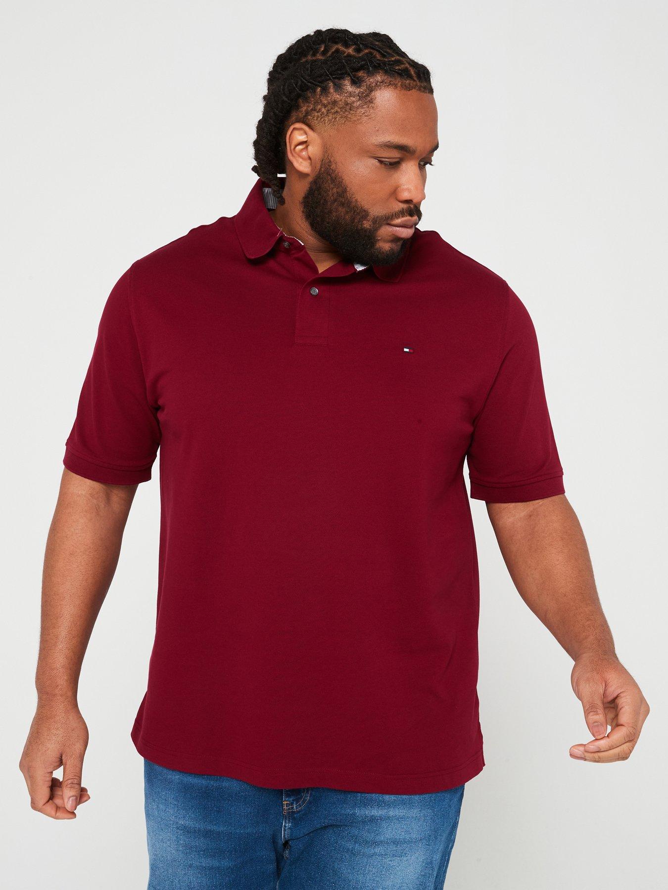 Red tommy best sale hilfiger polo shirt