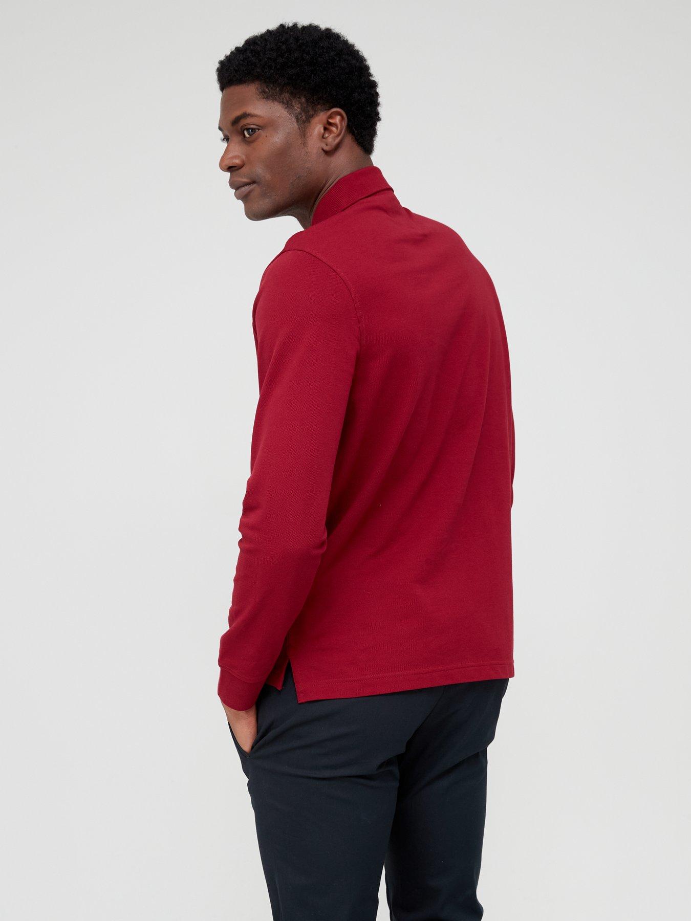 tommy hilfiger red long sleeve polo