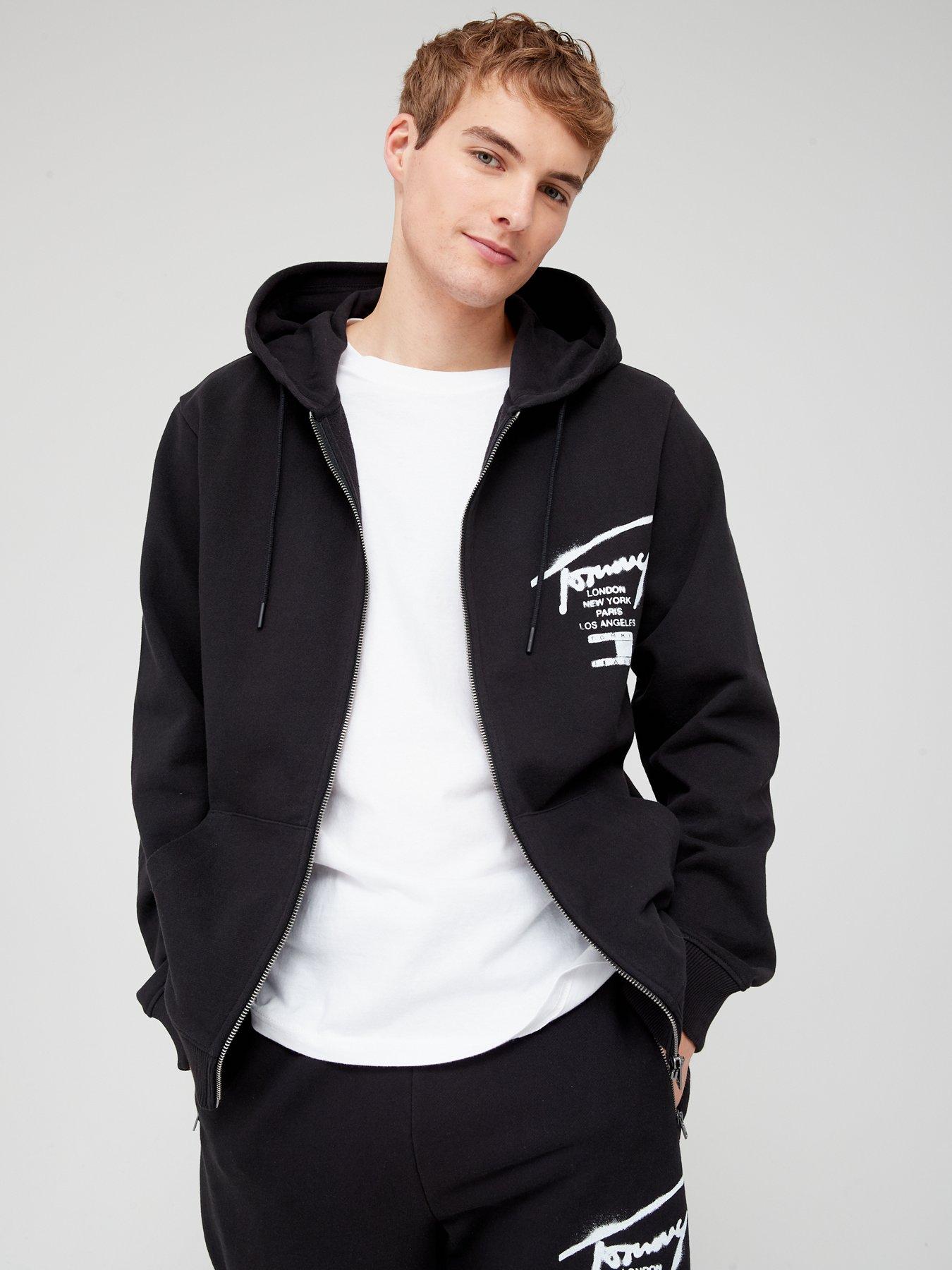 Tommy Jeans Regular Logo Spray Paint Hoodie - Black , Black, Size 2Xl, Men