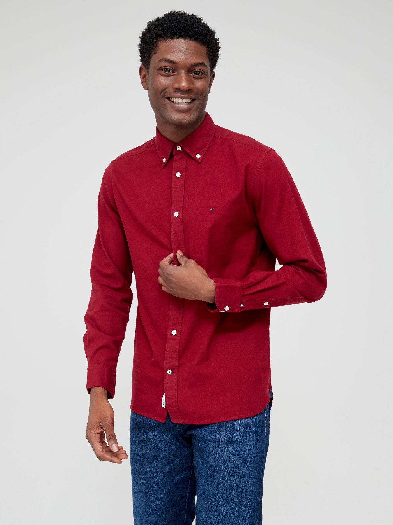 Tommy Hilfiger Flex Brushed Twill Regular Fit Shirt - Red