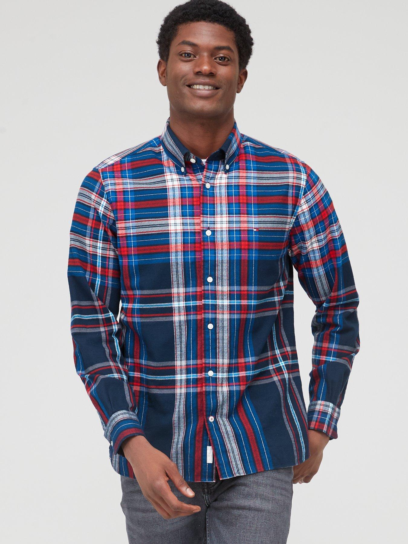 tommy hilfiger blue check shirt