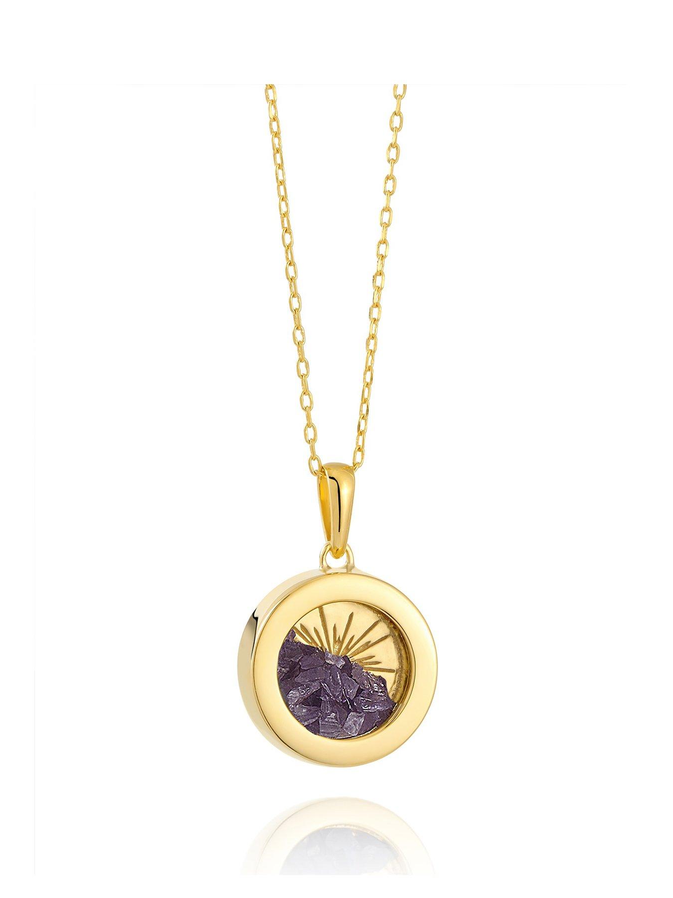 undefined Gold Small Deco Sun Amulet  Birthstone Necklace