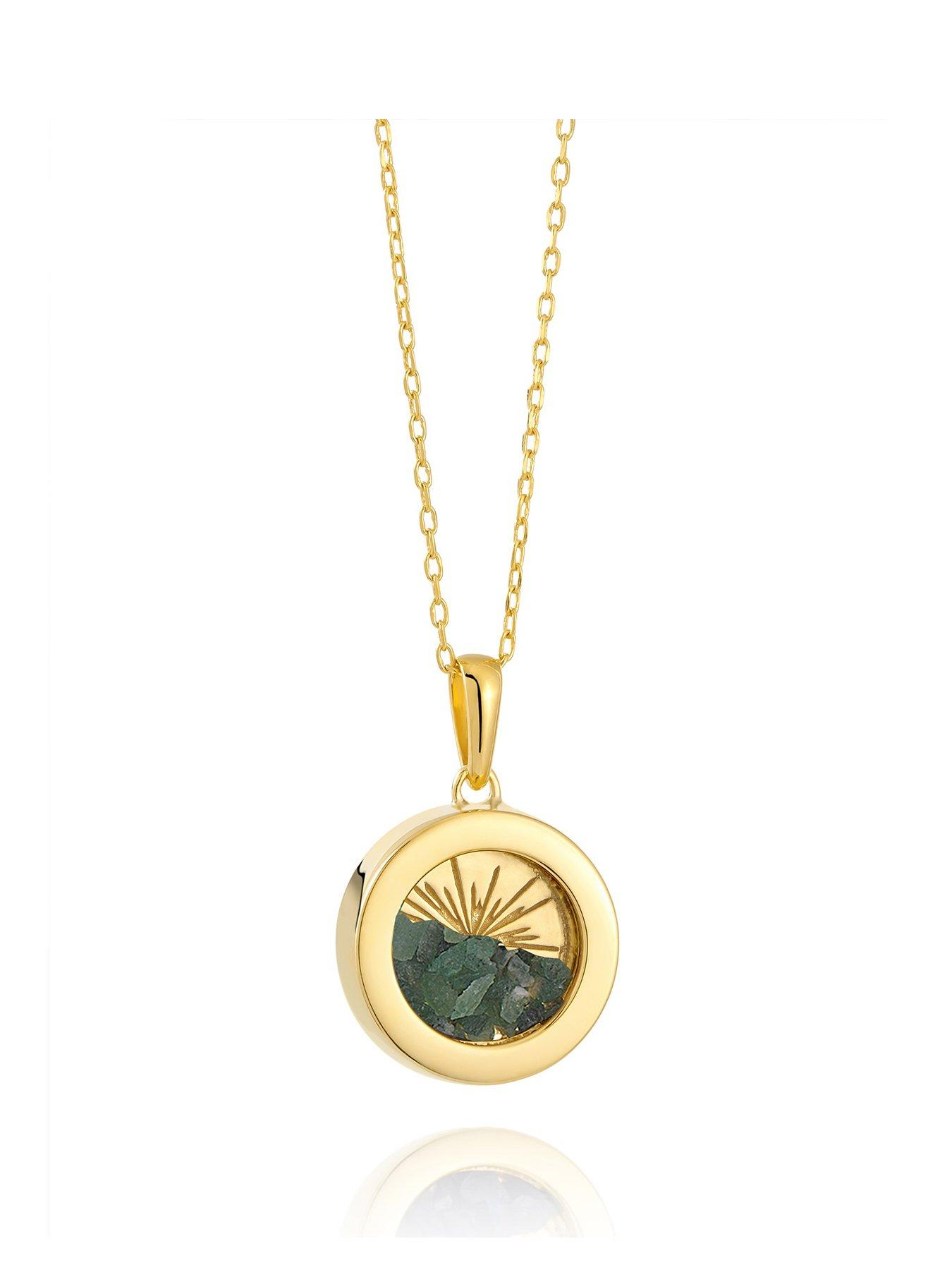 undefined Gold Small Deco Sun Amulet  Birthstone Necklace