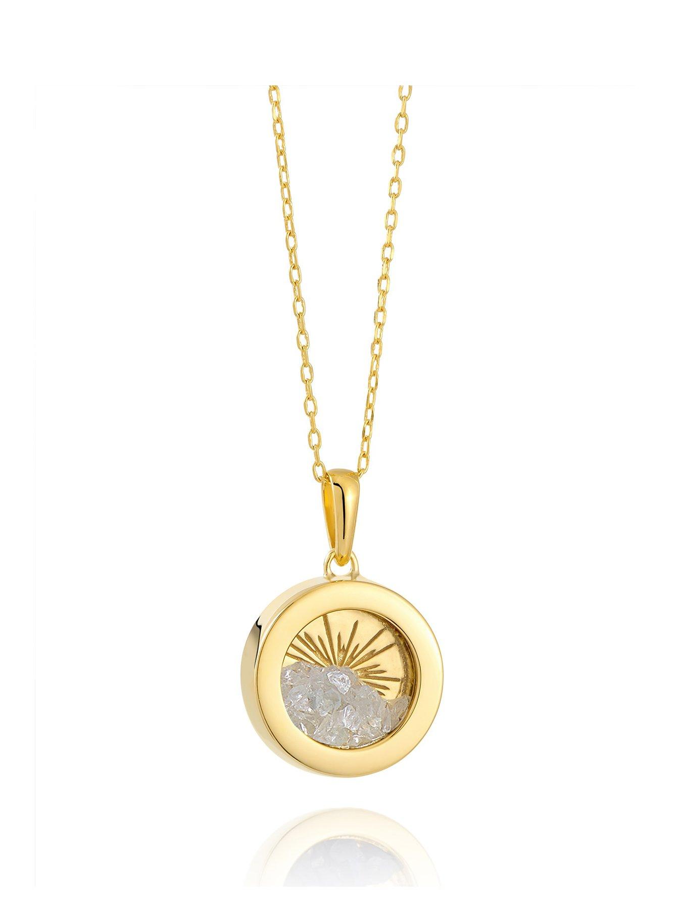 undefined Gold Small Deco Sun Amulet  Birthstone Necklace