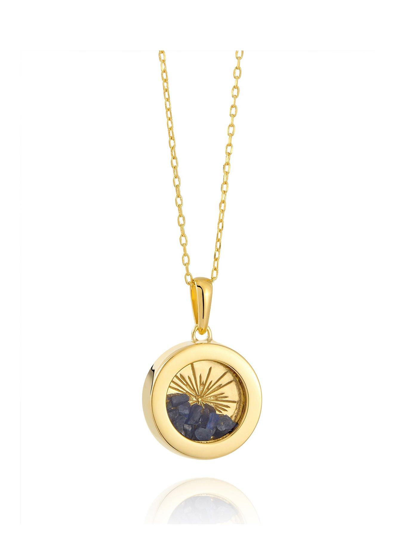 undefined Gold Small Deco Sun Amulet  Birthstone Necklace