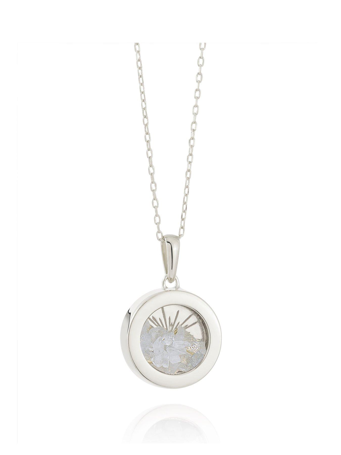 undefined Silver Small Deco Sun Amulet  Birthstone Necklace