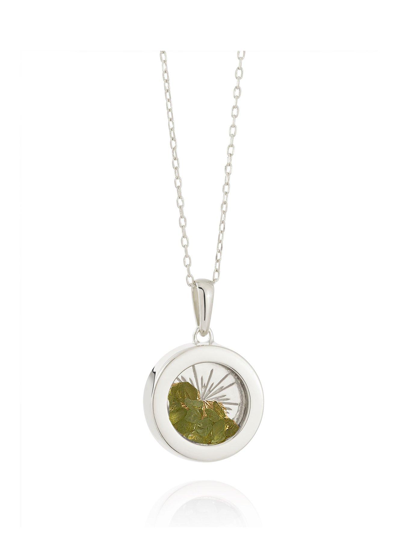 Rachel Jackson Silver Small Deco Sun Amulet Birthstone Necklace