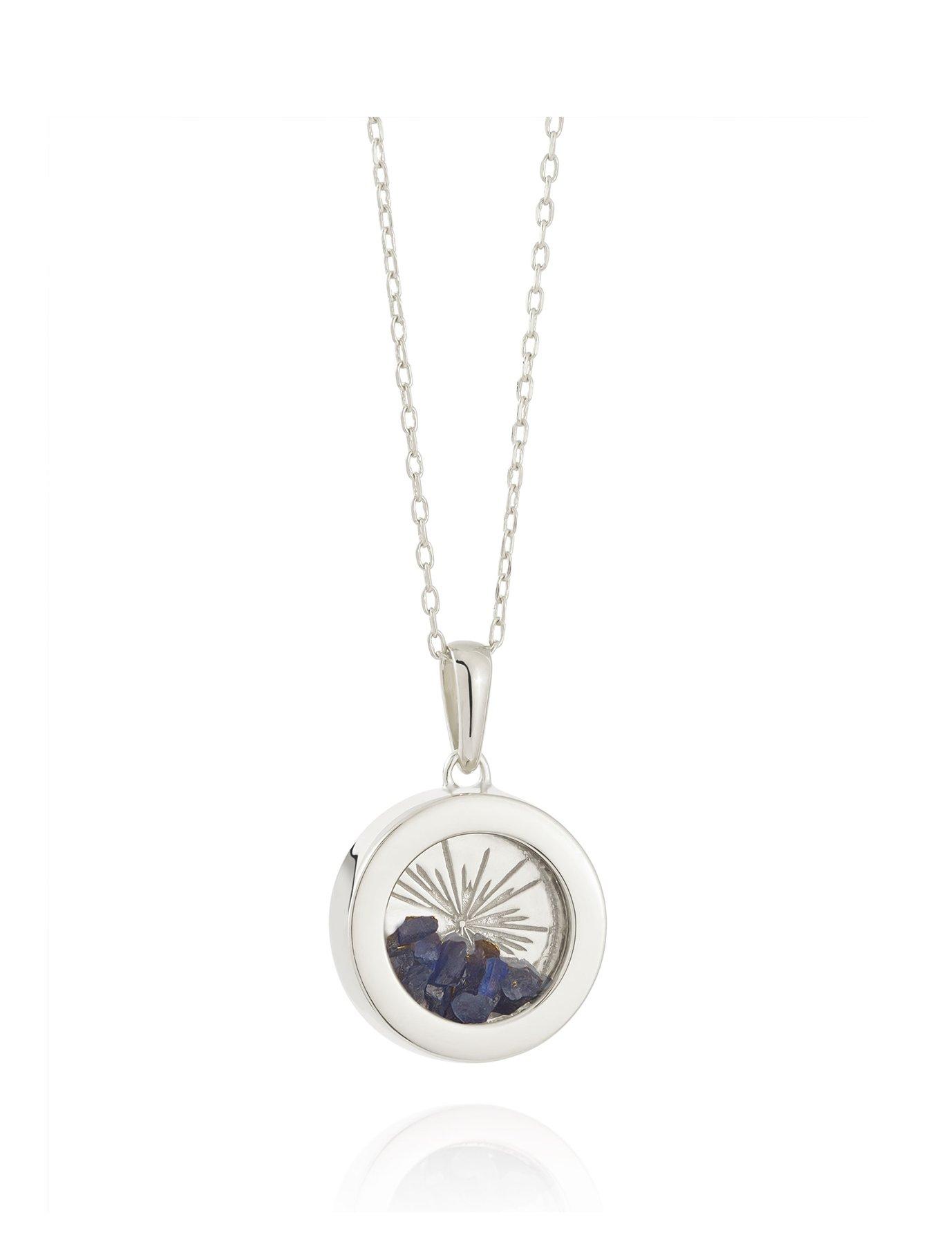 undefined Silver Small Deco Sun Amulet  Birthstone Necklace
