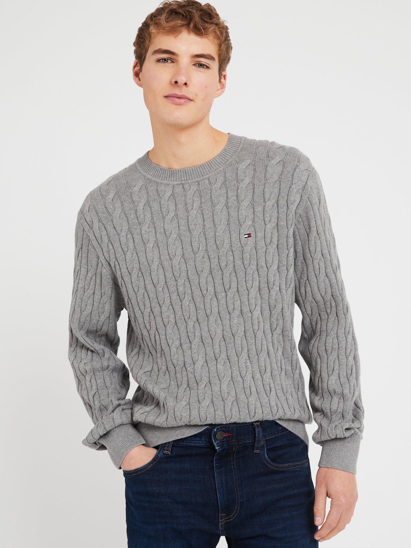 Mens grey 2024 tommy hilfiger jumper