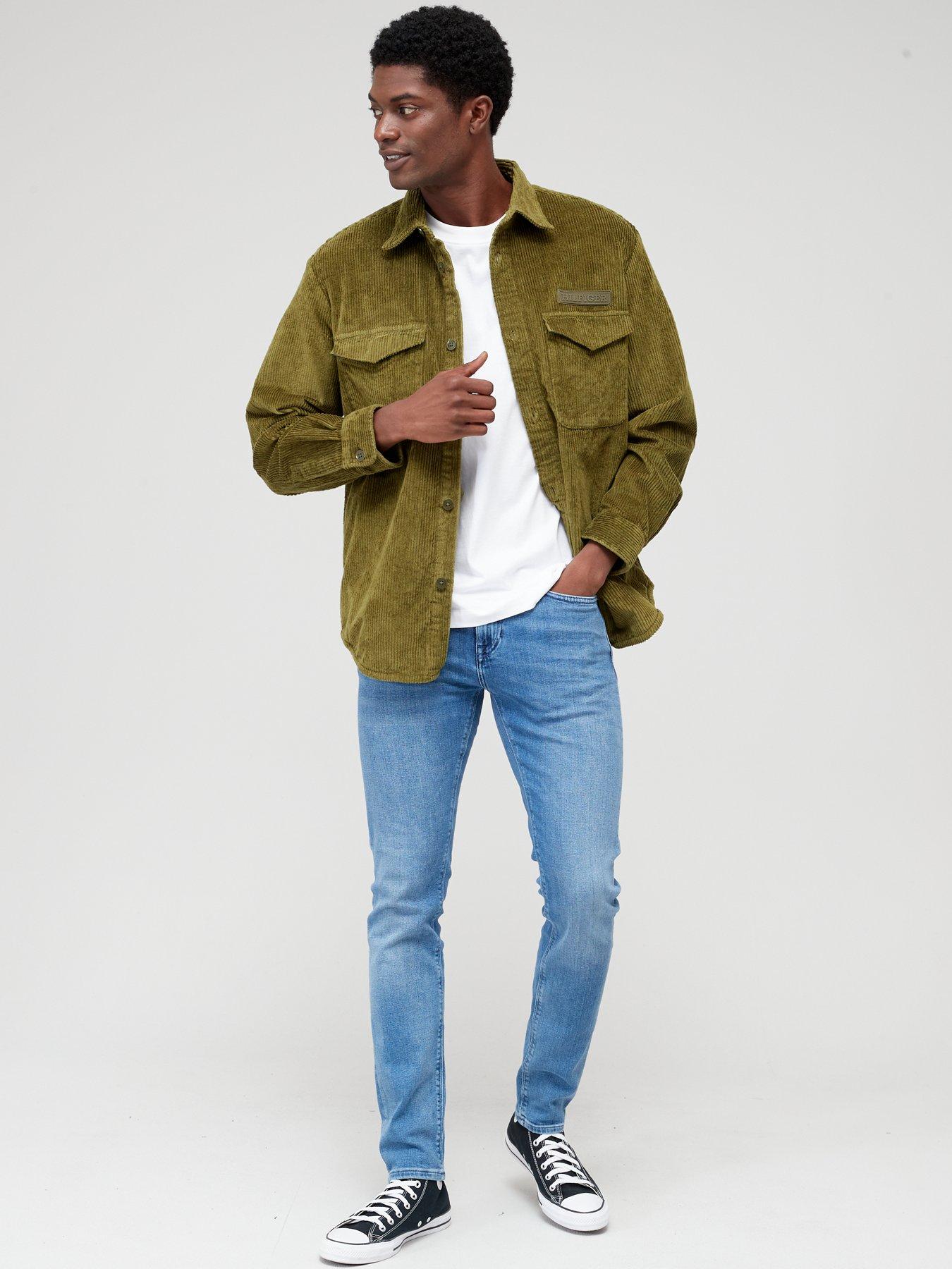 Tommy Hilfiger Corduroy Solid Overshirt - Green | Very.co.uk