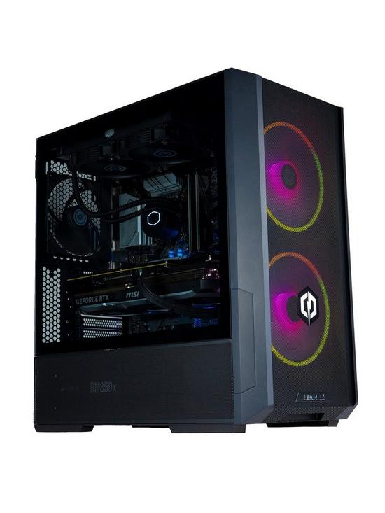 front image of cyberpower-lc216-gaming-pc-ryzen-7-7700x-rtx-4080-32gb-ddr5-ram-1tb-m2-nvme-ssd