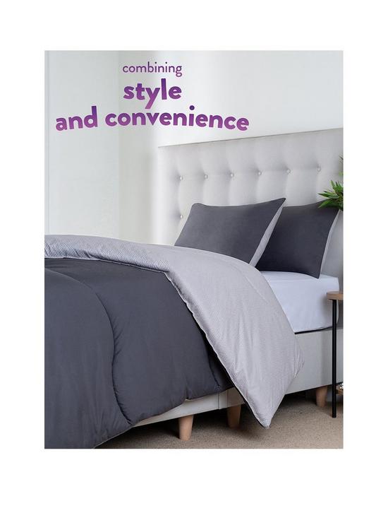 stillFront image of slumberdown-coverless-comfort-embossed-waffle-105-tog-duvet-grey
