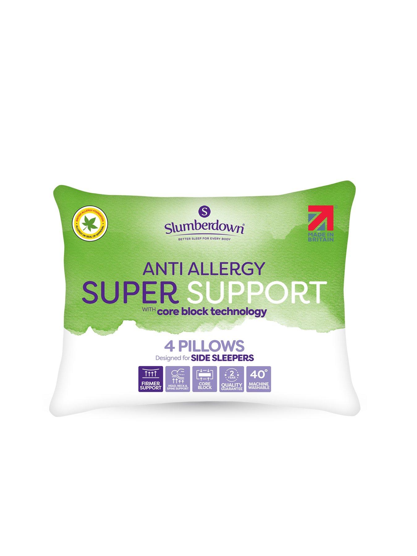Slumberdown Anti-Allergy Super Support Firm Pillows  Pack of 4 - White