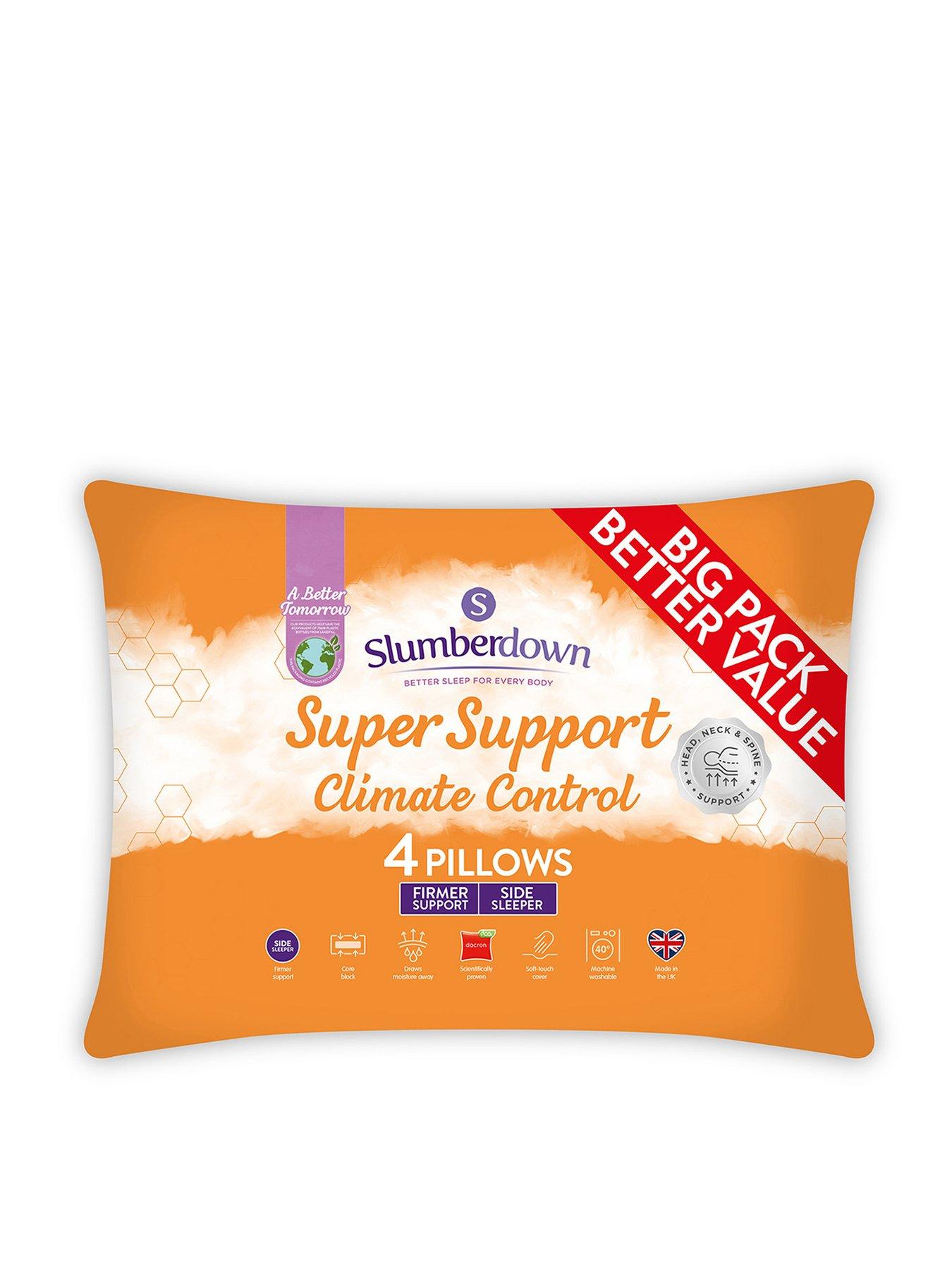 Slumberdown Climate Control Super Support Pack of 4 Pillows - White